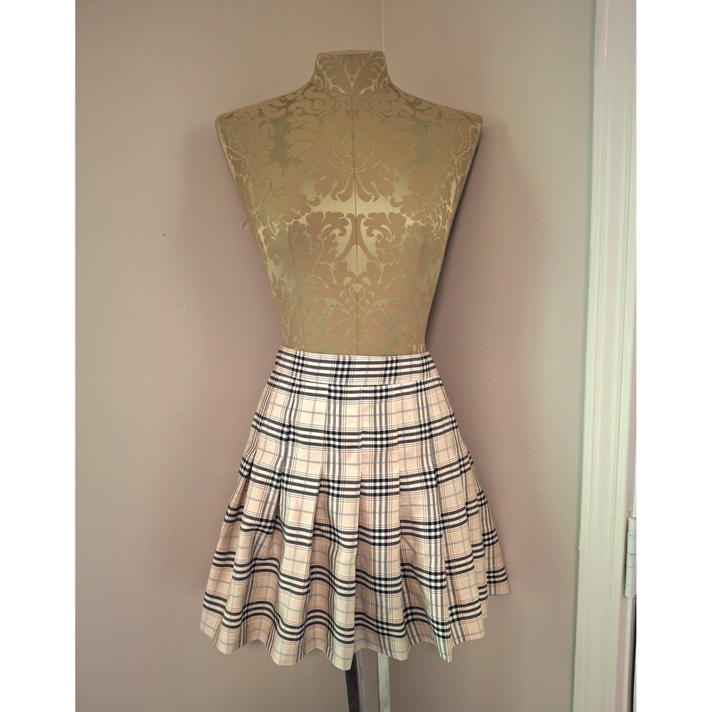 Love Tree Y2K Style Beige Plaid Schoolgirl Skirt Medium